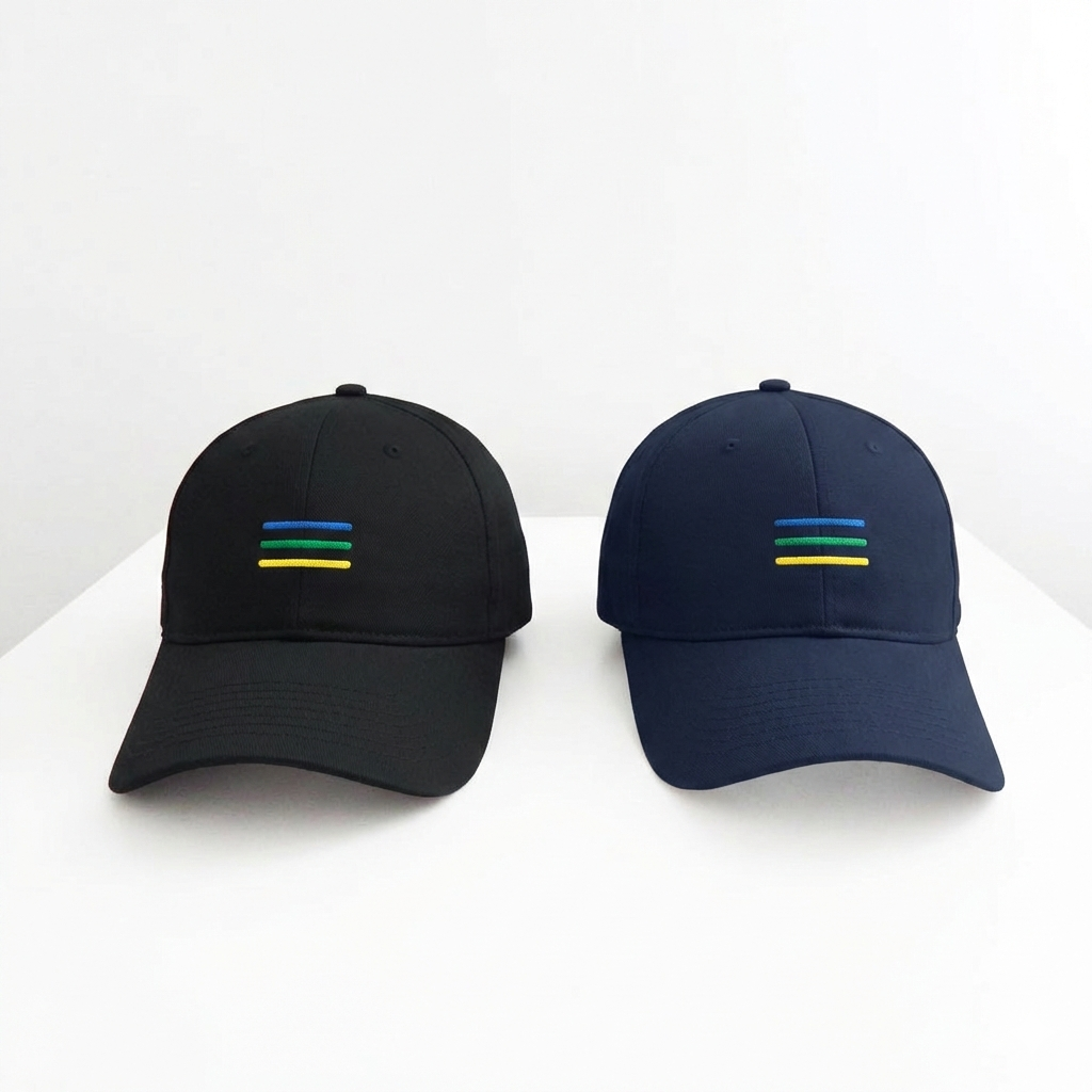 linha23 caps in showroom, blue and navy